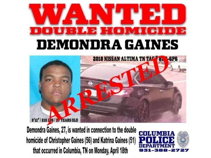 Columbia Homicide Suspect Demondra Gaines Captured in Memphis