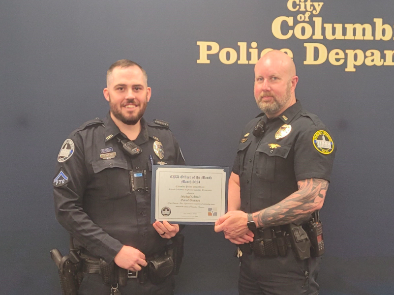 Columbia Officer Honored for Traffic Stop that Netted Drugs, Weapon ...