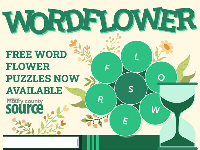 Maury County Free Online Word Flower Puzzle
